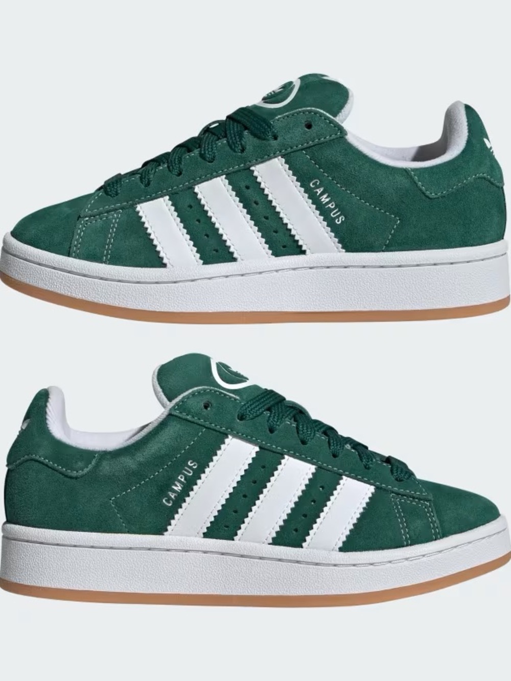 Adidas Campus 00s Dark Green Women, Size 9, dual shoelaces